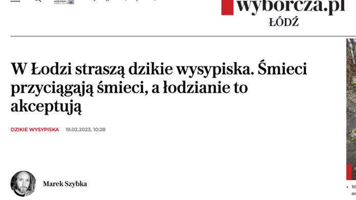 W Łodzi straszą dzikie wysypiska screen z Gazety Wyborczej w Łodzi straszą dzikie wysypiska